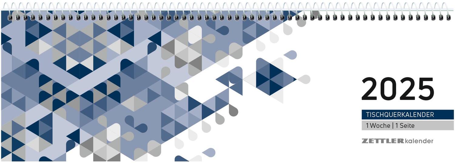 Cover: 4006928024681 | Tischquerkalender blau 1W/1S 2025 - 29,6x9,9 cm - 1 Woche auf 1...