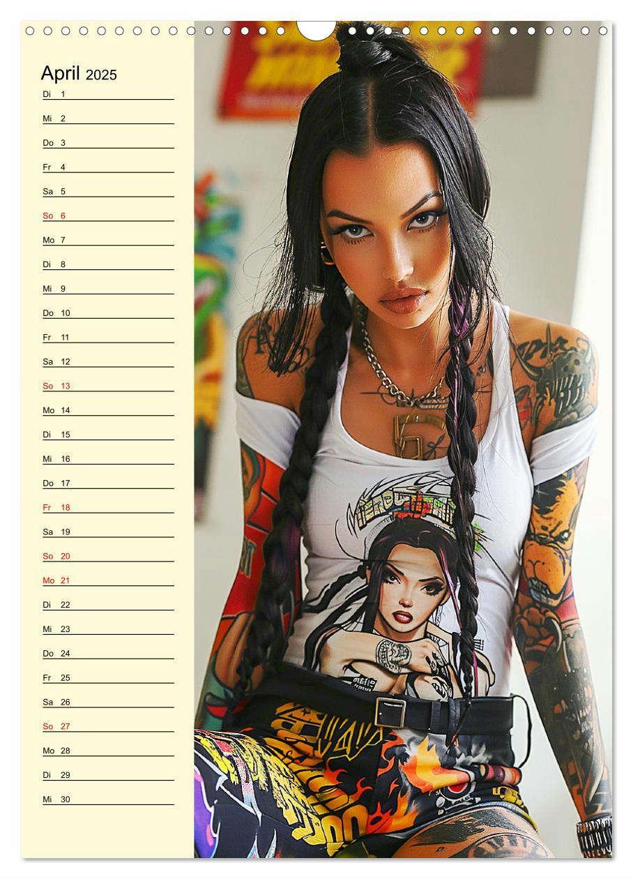 Bild: 9783457129180 | Coole Tatoo-Girls. Hübsch, modern und selbstbewusst (Wandkalender...