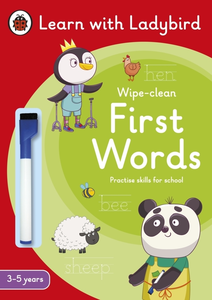 Cover: 9780241515594 | First Words: A Learn with Ladybird Wipe-Clean Activity Book 3-5 years