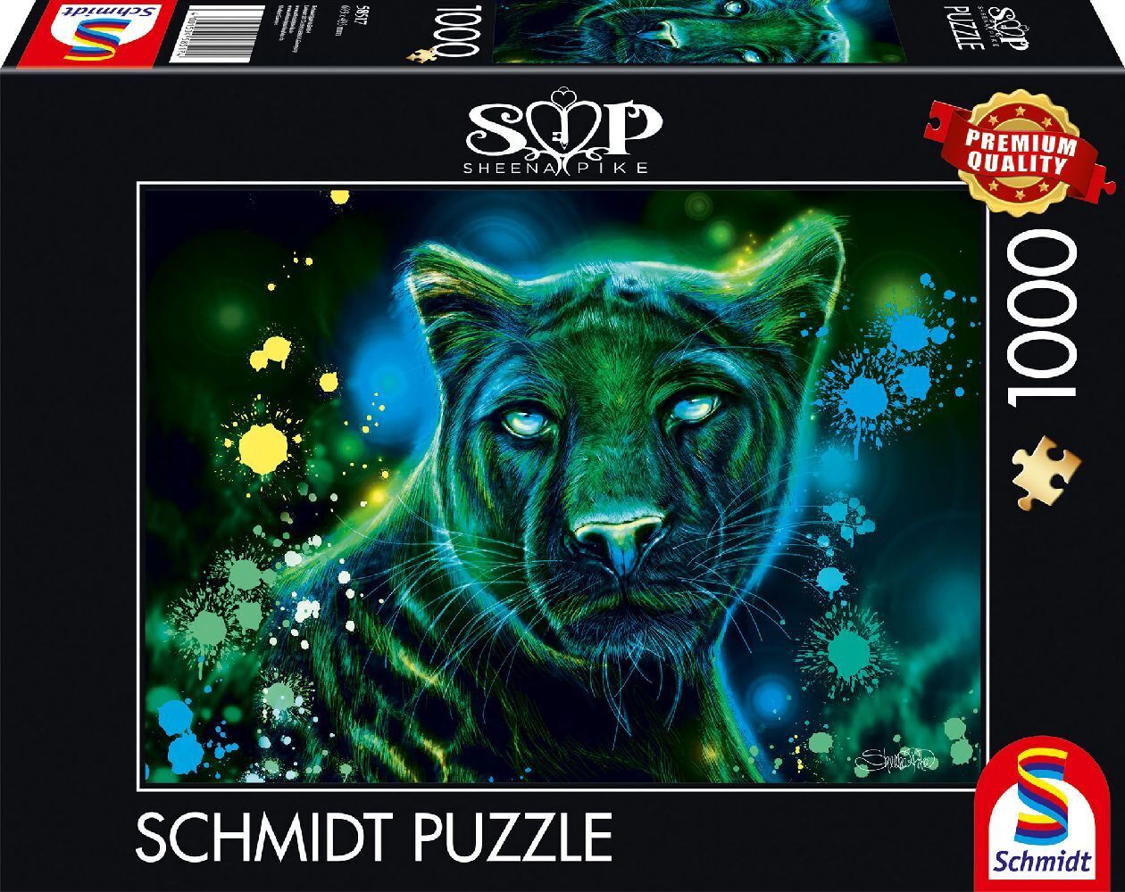 Cover: 4001504585174 | Neon Blau-grüner Panther | Puzzle Sheena Pike 1.000 Teile | Spiel
