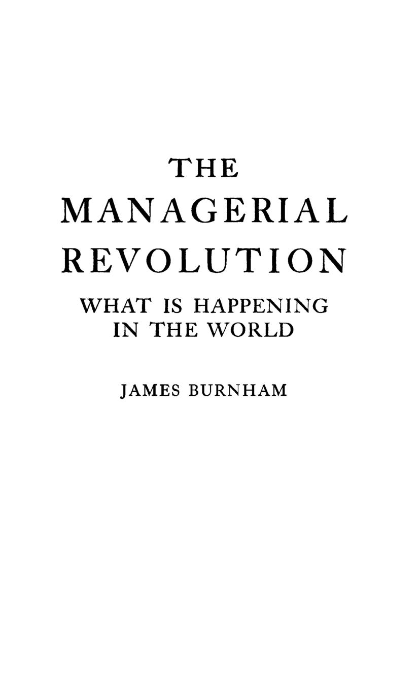 Cover: 9780837156781 | The Managerial Revolution | What is Happening in the World | Burnham