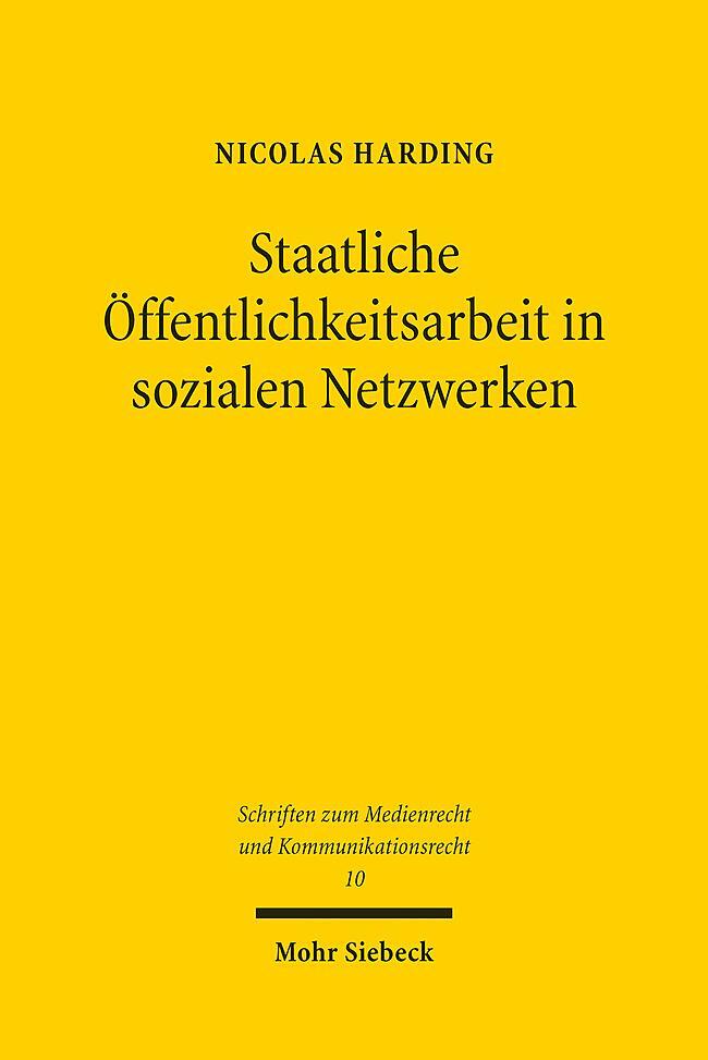 Cover: 9783161617928 | Staatliche Öffentlichkeitsarbeit in sozialen Netzwerken | Harding