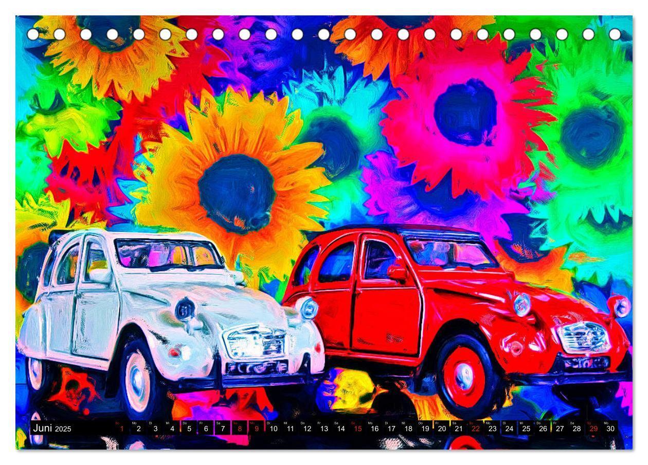 Bild: 9783435280384 | 70 Jahre 2CV (Tischkalender 2025 DIN A5 quer), CALVENDO Monatskalender