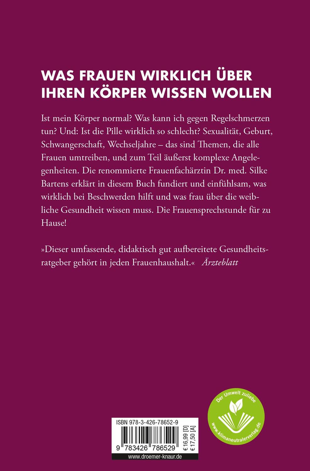 Rückseite: 9783426786529 | Frauensache | Silke Bartens (u. a.) | Taschenbuch | 462 S. | Deutsch
