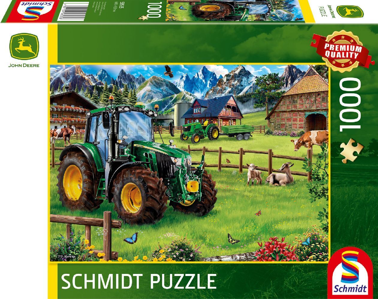 Cover: 4001504585358 | Alpenvorland mit Traktor: John Deere 6120M | Spiel | Schachtel | 58535