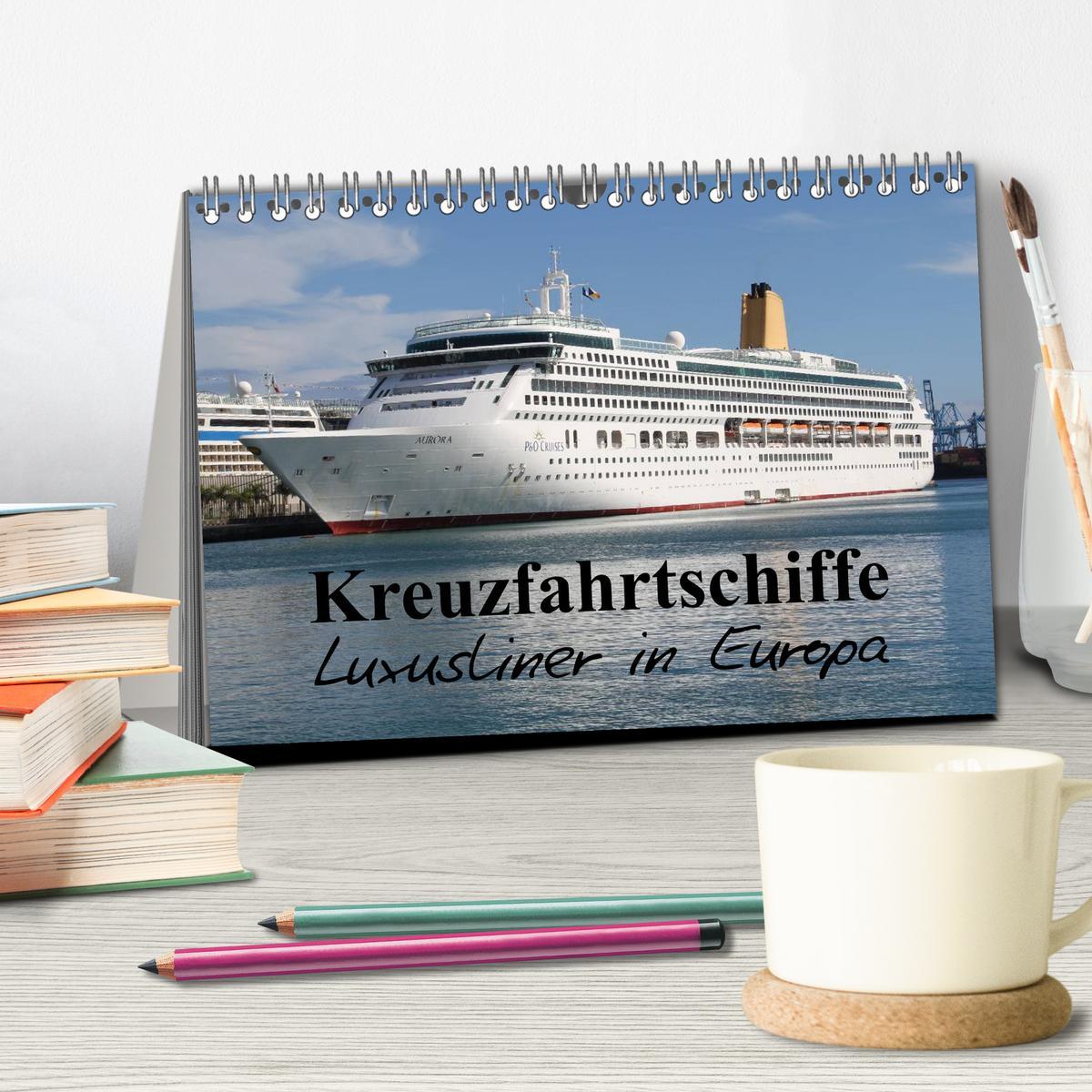 Bild: 9783435839902 | Kreuzfahrtschiffe in Europa (Tischkalender 2025 DIN A5 quer),...