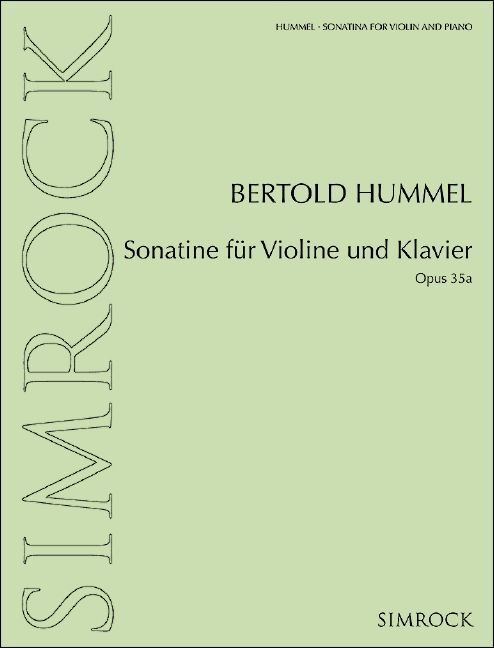 Cover: 9790221122551 | Sonatina for violin and piano op. 35a | op. 35a. Violine und Klavier.