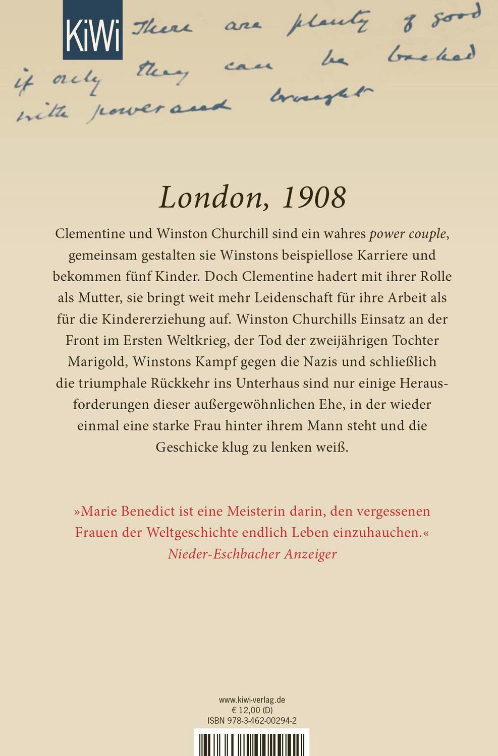 Rückseite: 9783462002942 | Lady Churchill | Marie Benedict | Taschenbuch | 444 S. | Deutsch