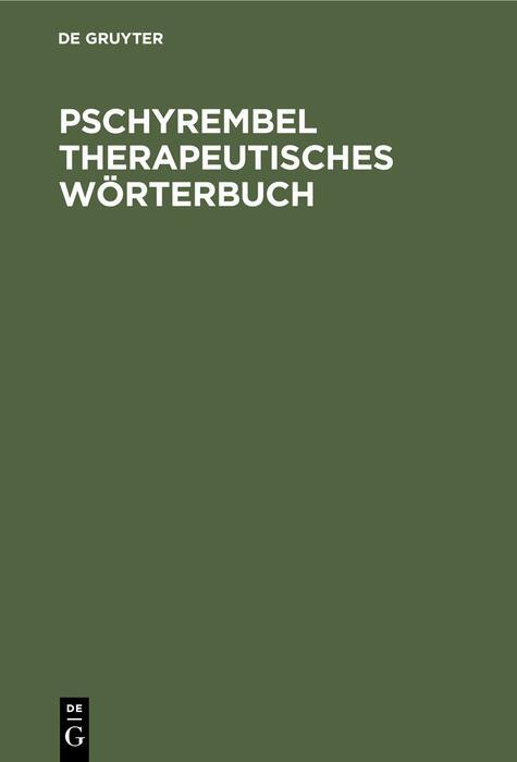 Cover: 9783110151664 | Pschyrembel Therapeutisches Wörterbuch | Degruyter | Buch | Deutsch