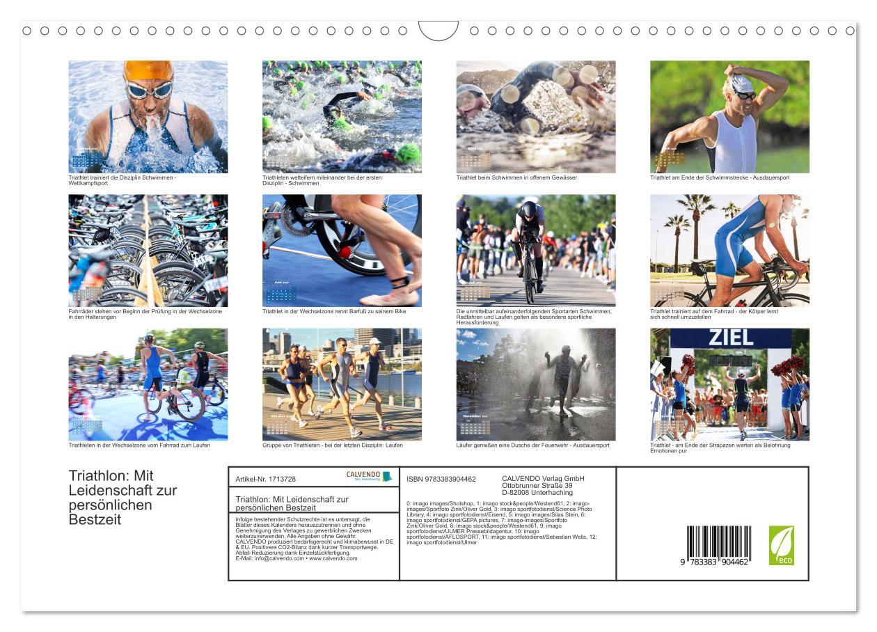 Bild: 9783383904462 | Triathlon: Mit Leidenschaft zur persönlichen Bestzeit (Wandkalender...