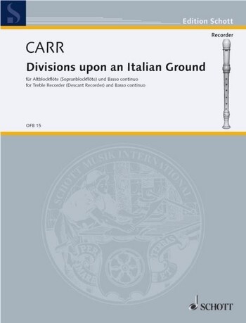 Cover: 9790001098946 | Divisions Upon Italian Ground | Robert Carr | Buch | Schott Music