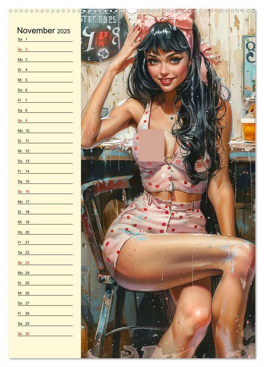 Bild: 9783457128794 | Sexy Pin-up-Girls. Moderne Kunst im Retro-Stil (Wandkalender 2025...