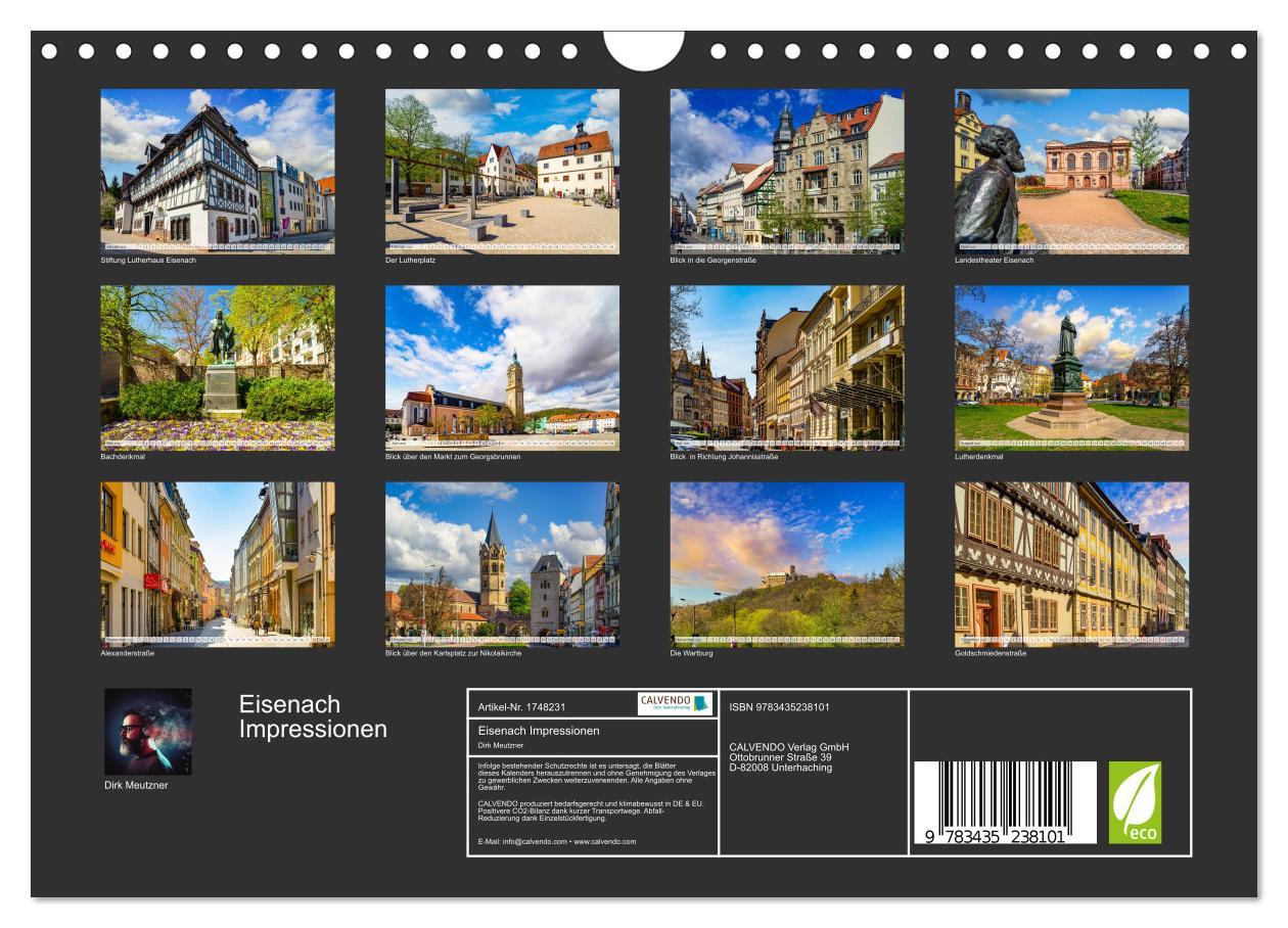 Bild: 9783435238101 | Eisenach Impressionen (Wandkalender 2025 DIN A4 quer), CALVENDO...