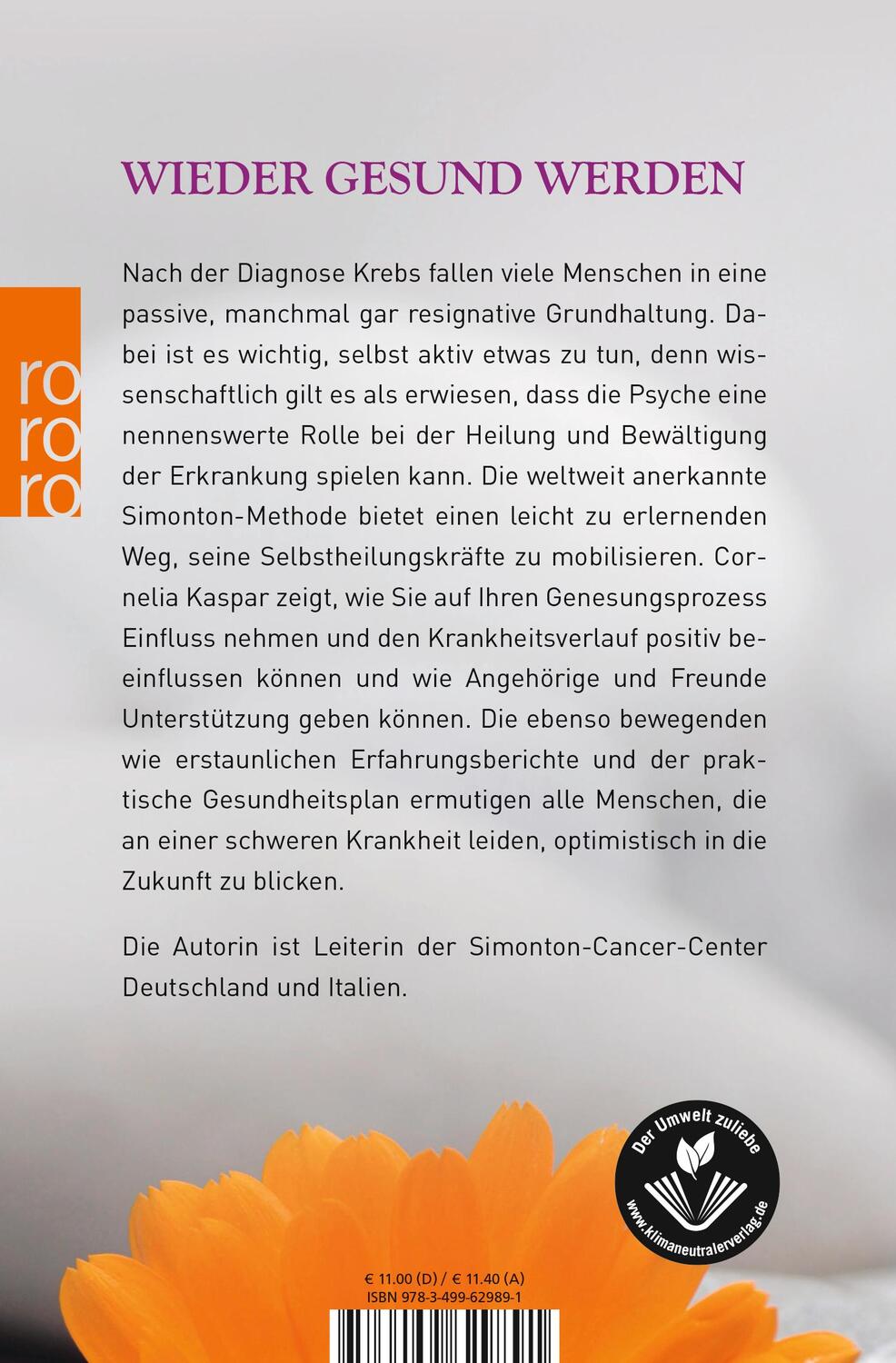 Rückseite: 9783499629891 | Die Simonton-Methode | Cornelia Kaspar | Taschenbuch | Deutsch | 2015