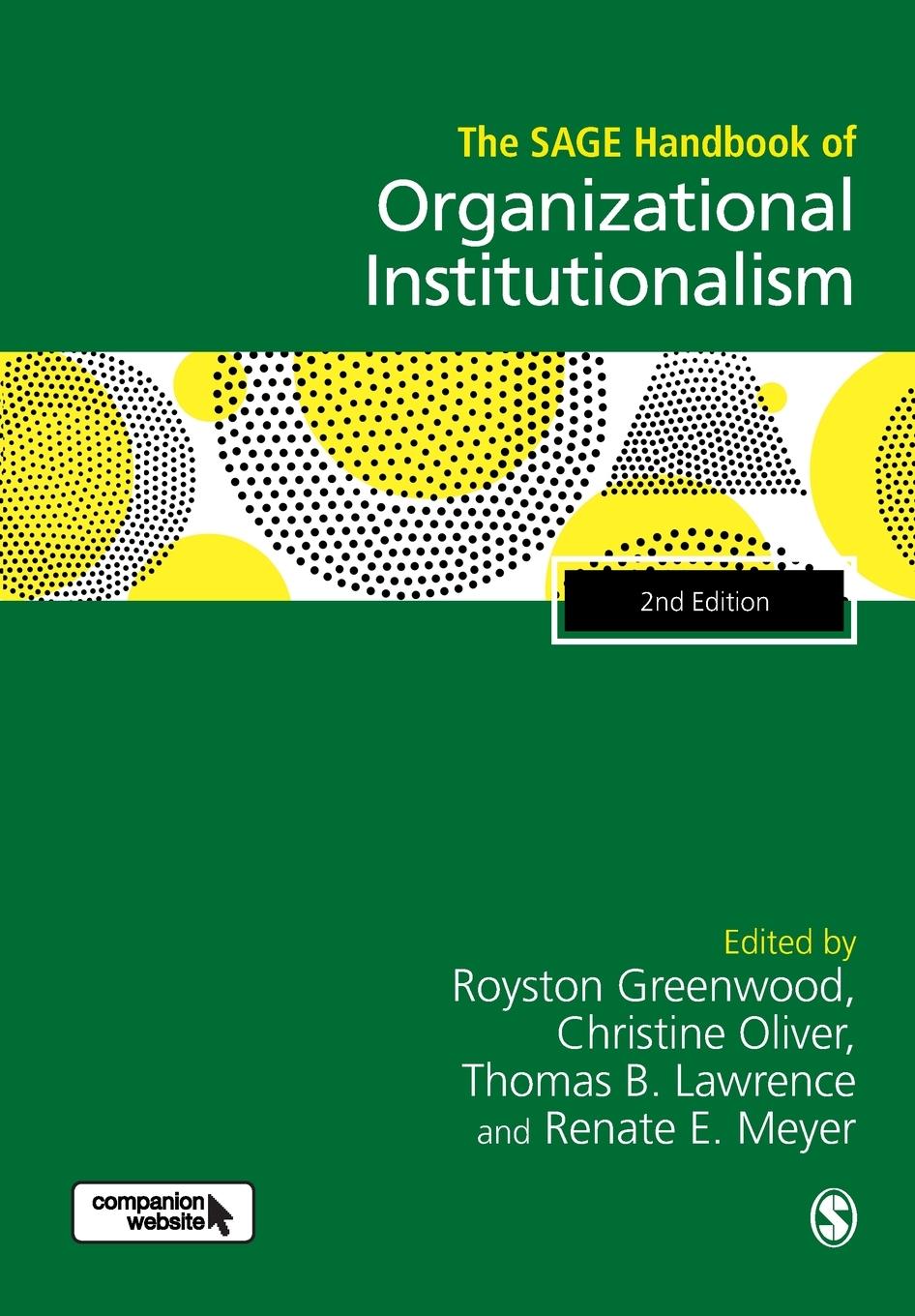 Cover: 9781529712117 | The SAGE Handbook of Organizational Institutionalism | Taschenbuch