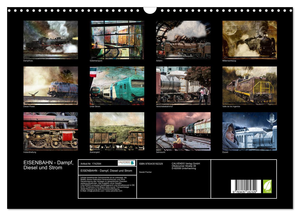 Bild: 9783435182329 | EISENBAHN - Dampf, Diesel und Strom (Wandkalender 2025 DIN A3...