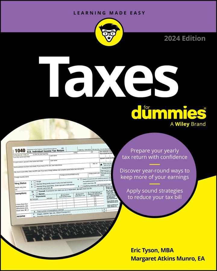 Cover: 9781394226450 | Taxes For Dummies | 2024 Edition | Eric Tyson (u. a.) | Taschenbuch