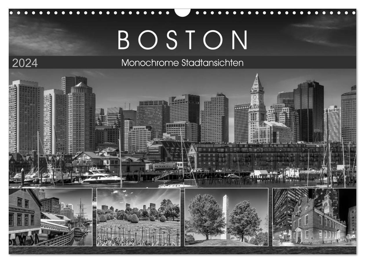 Cover: 9783383155864 | BOSTON Monochrome Stadtansichten (Wandkalender 2024 DIN A3 quer),...