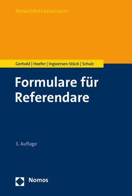 Cover: 9783848757930 | Formulare für Referendare | Sönke Gerhold (u. a.) | Taschenbuch | 2022