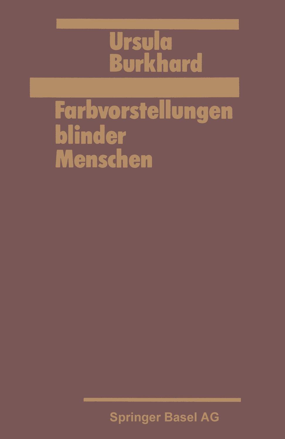 Cover: 9783764312664 | Farbvorstellung blinder Menschen | Burkhard | Taschenbuch | Paperback