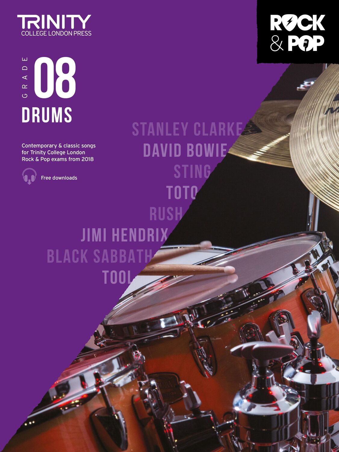 Cover: 9780857366467 | Trinity Rock &amp; Pop 2018 Drums | Grade 8 | Taschenbuch | 40 S. | 2019