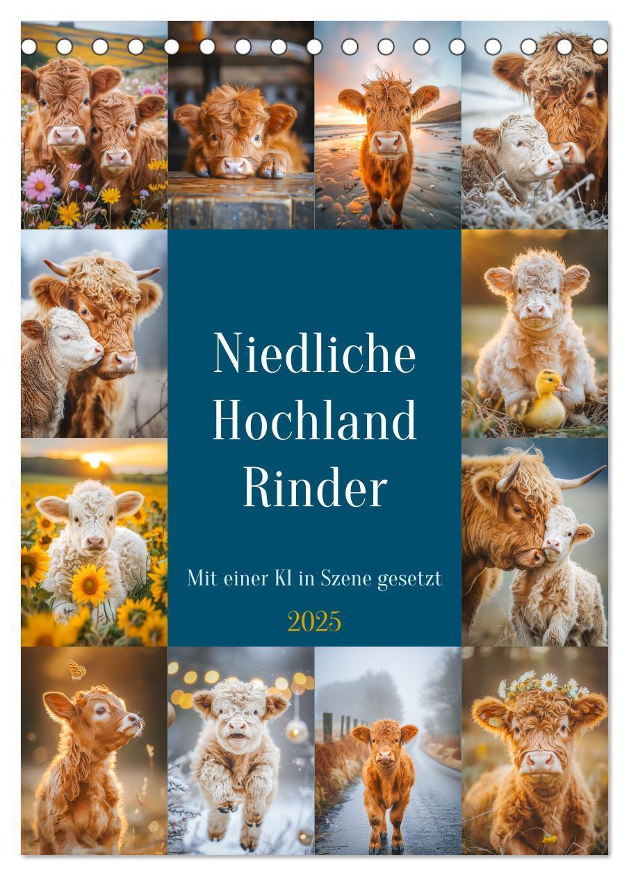 Cover: 9783435830770 | Niedliche Hochland Rinder (Tischkalender 2025 DIN A5 hoch),...