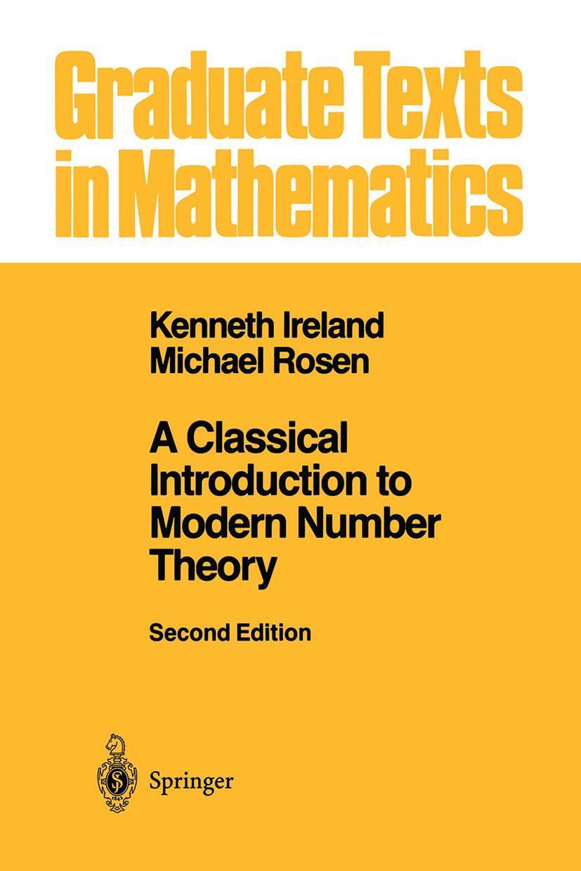 Cover: 9780387973296 | A Classical Introduction to Modern Number Theory | Ireland (u. a.)