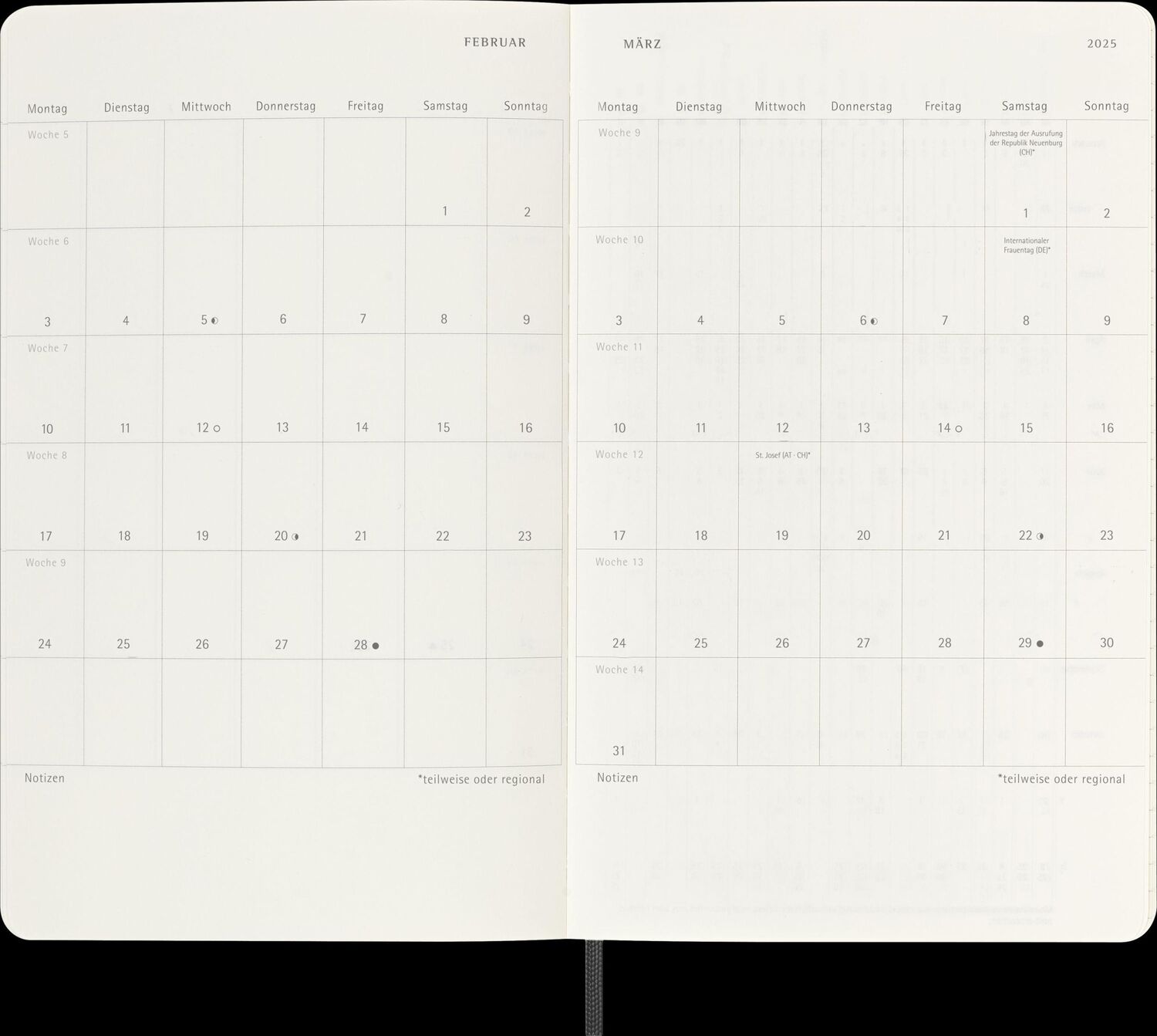 Bild: 8056999270308 | Moleskine 12 Monate Wochen Notizkalender Deutsch 2025, Large/A5, 1...