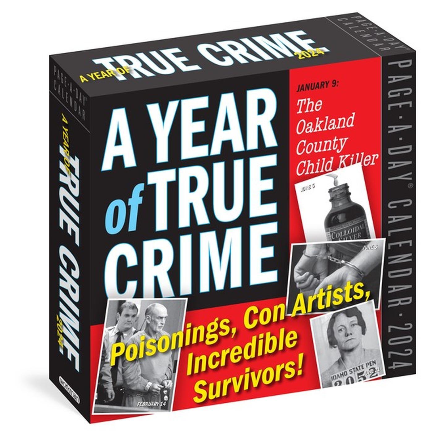 Cover: 9781523518289 | A Year of True Crime Page-A-Day Calendar 2024 | Workman Calendars