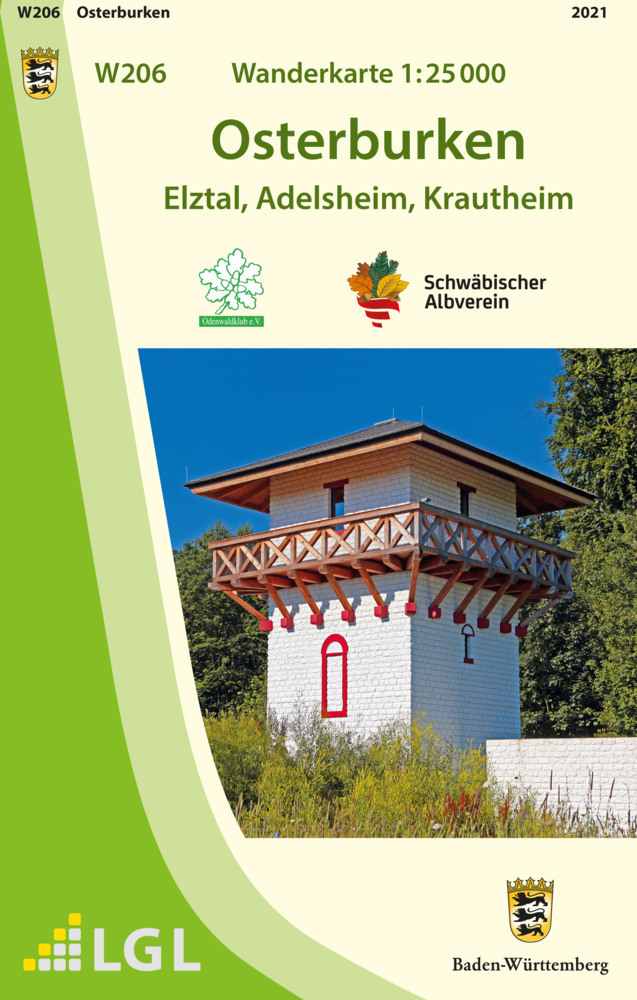 Cover: 9783863984328 | W206 Wanderkarte 1:25 000 Osterburken | Elztal, Adelsheim, Krautheim