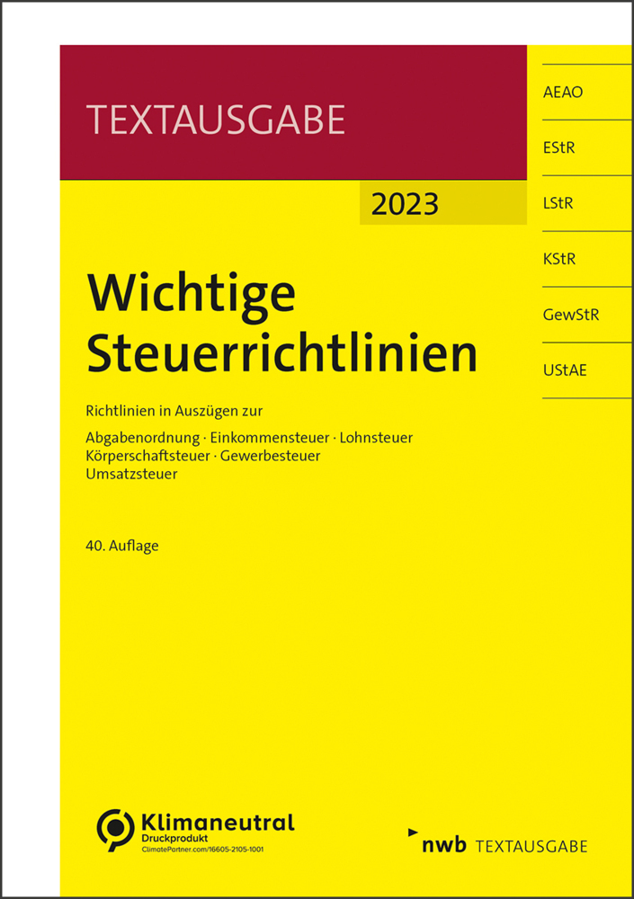 Cover: 9783482651403 | Wichtige Steuerrichtlinien | Bundle | 1 Bundle | Deutsch | 2023