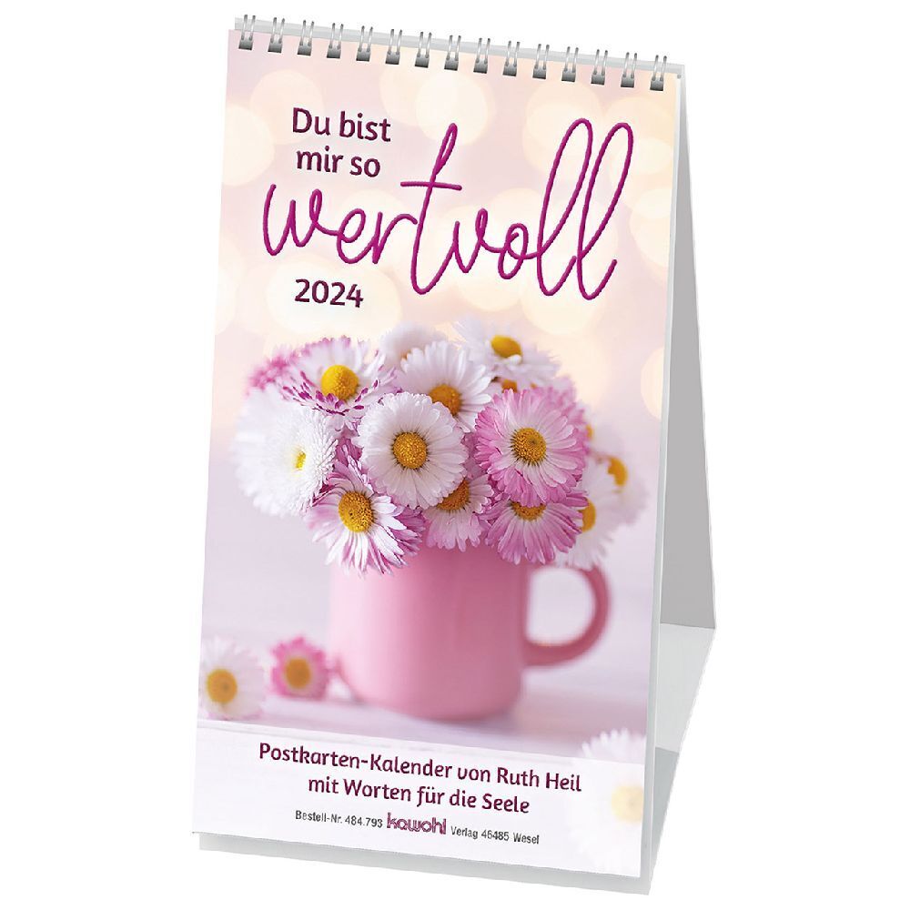 Cover: 9783754879344 | Du bist mir so wertvoll 2024 | Postkarten-Kalender von Ruth Heil