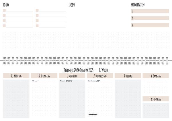 Bild: 9783731878995 | Tischkalender Lieblingsplaner 2025 quer | Verlag Korsch | Kalender