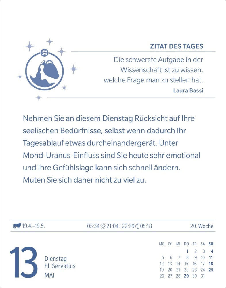 Bild: 9783840033650 | Wassermann Sternzeichenkalender 2025 - Tagesabreißkalender - Ihr...