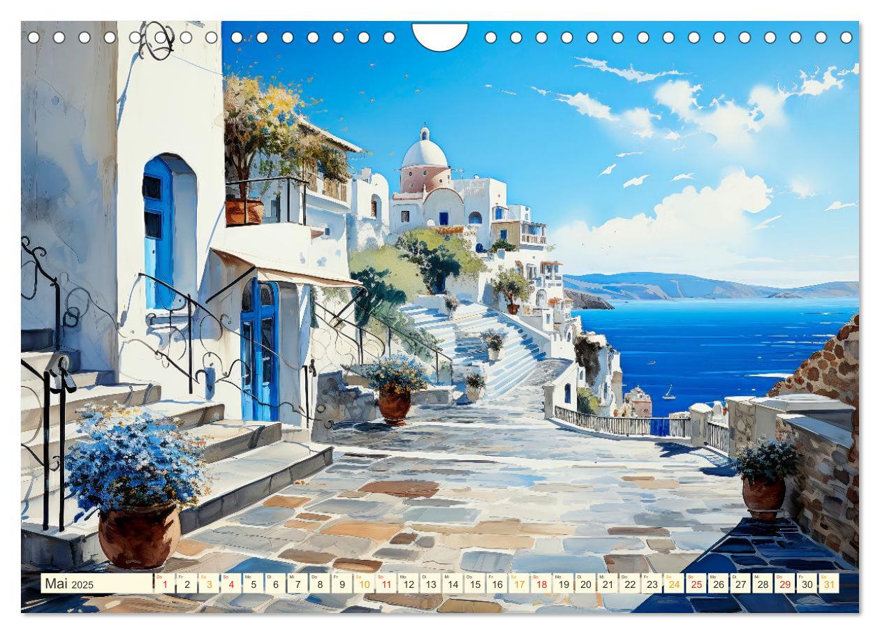 Bild: 9783383846595 | Santorini Inselträume (Wandkalender 2025 DIN A4 quer), CALVENDO...