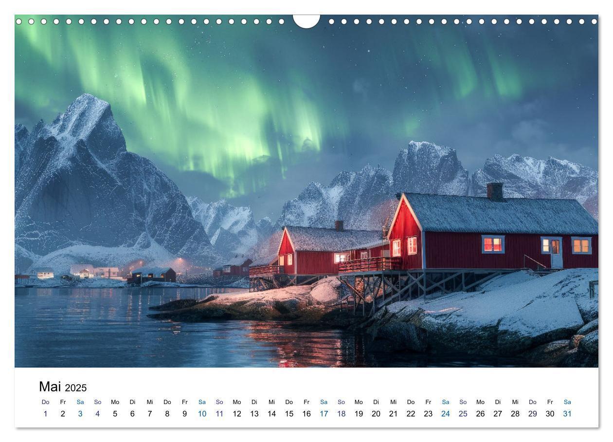 Bild: 9783383813665 | Aurora Borealis - Der Zauber der Nordlichter (Wandkalender 2025 DIN...