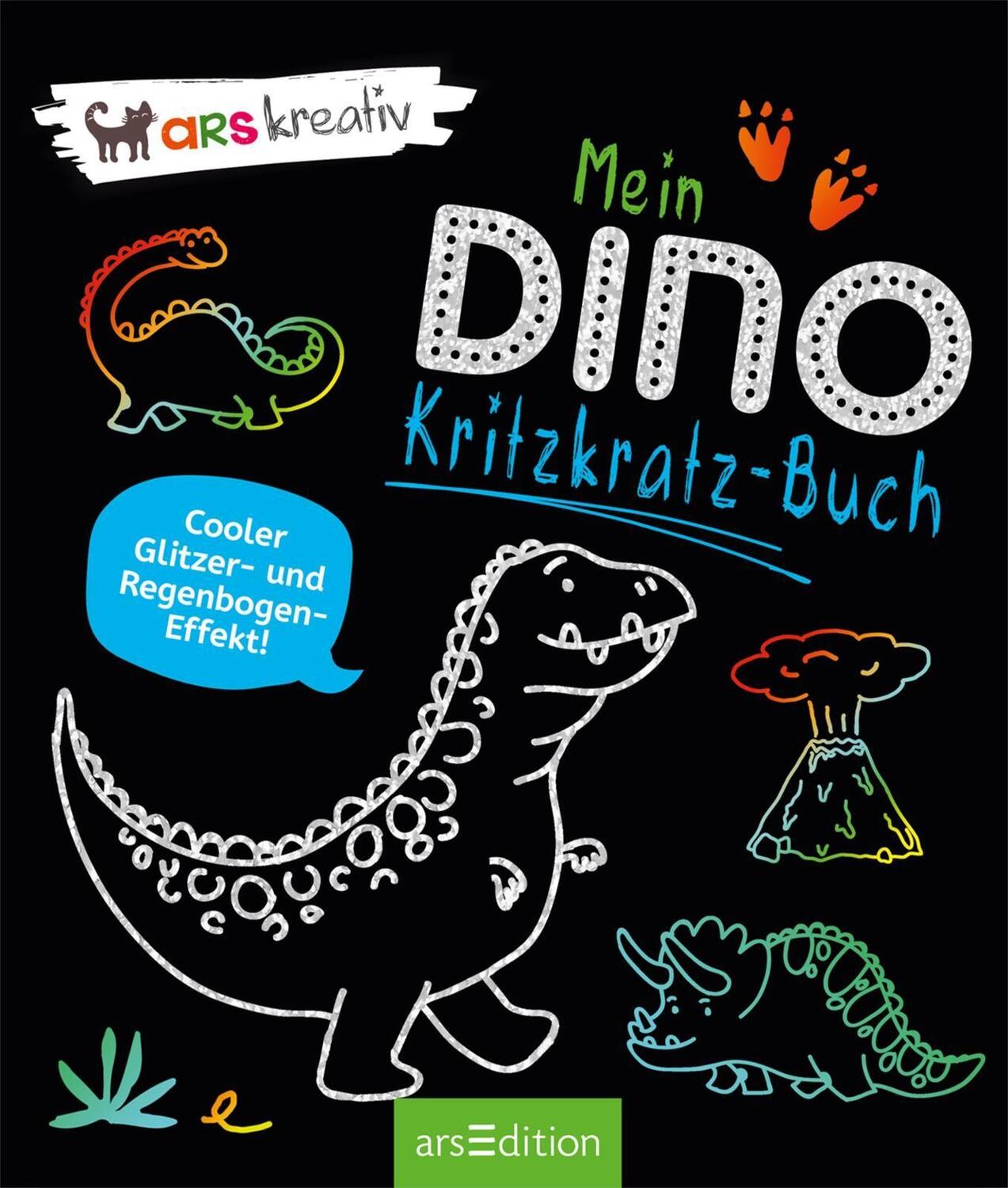 Bild: 9783845835662 | Mein Dino-Kritzkratz-Buch | Cooler Glitzer- und Regenbogen-Effekt!