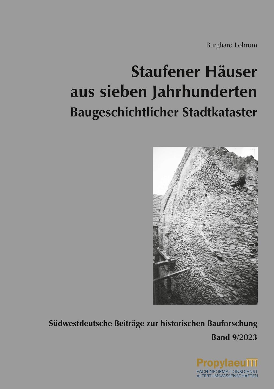 Cover: 9783969292334 | Südwestdeutsche Beiträge zur historischen Bauforschung / Staufener...