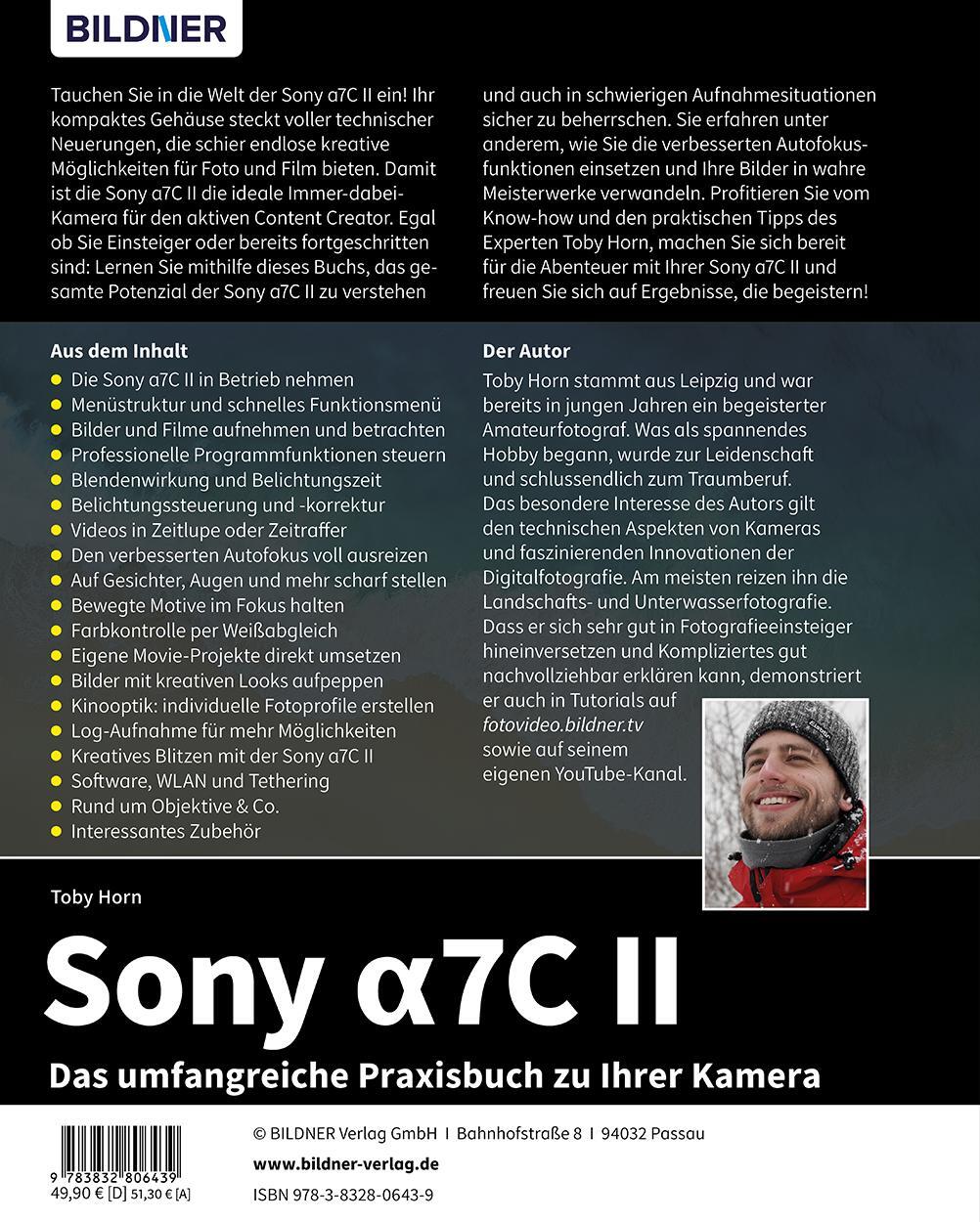 Rückseite: 9783832806439 | Sony alpha 7C II | Toby Horn | Buch | 384 S. | Deutsch | 2024