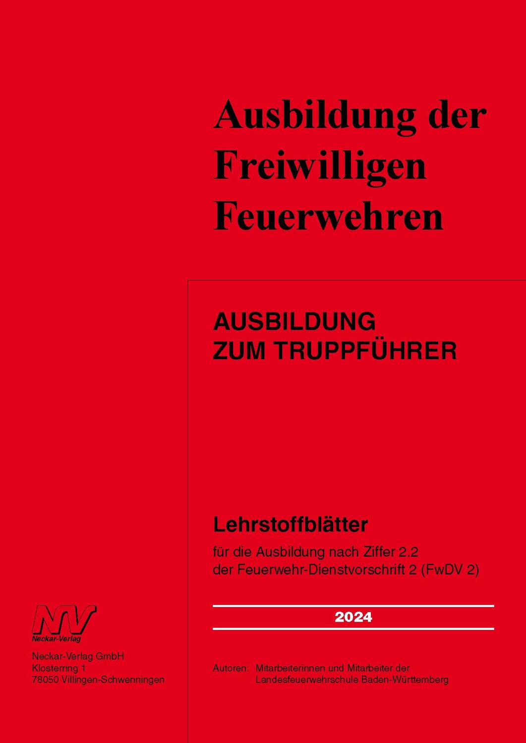 Cover: 9783788359652 | Ausbildung zum Truppführer | Taschenbuch | 116 S. | Deutsch | 2021