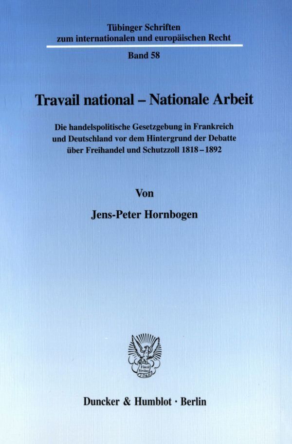 Cover: 9783428104406 | Travail national - Nationale Arbeit. | Jens-Peter Hornbogen | Buch