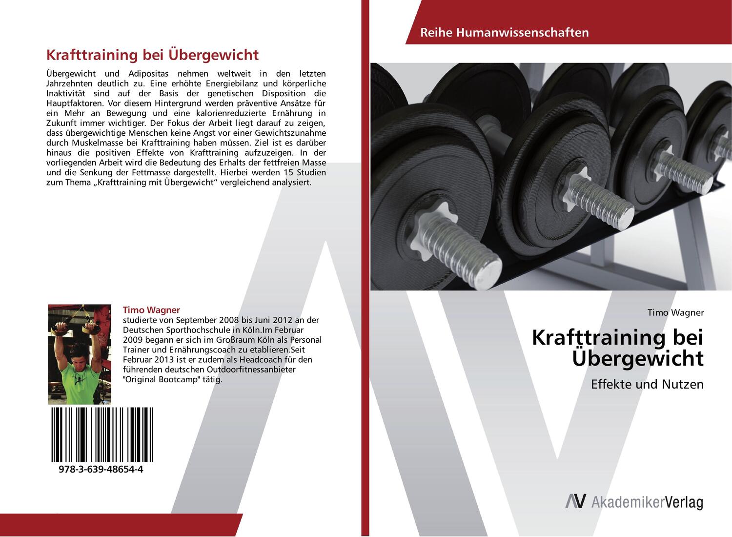 Cover: 9783639486544 | Krafttraining bei Übergewicht | Effekte und Nutzen | Timo Wagner
