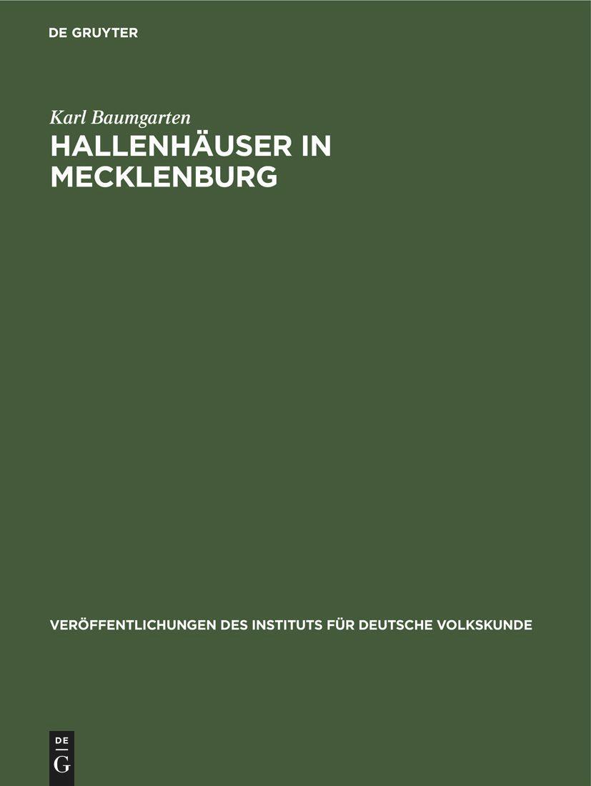 Cover: 9783112526798 | Hallenhäuser in Mecklenburg | Eine historische Dokumentation | Buch
