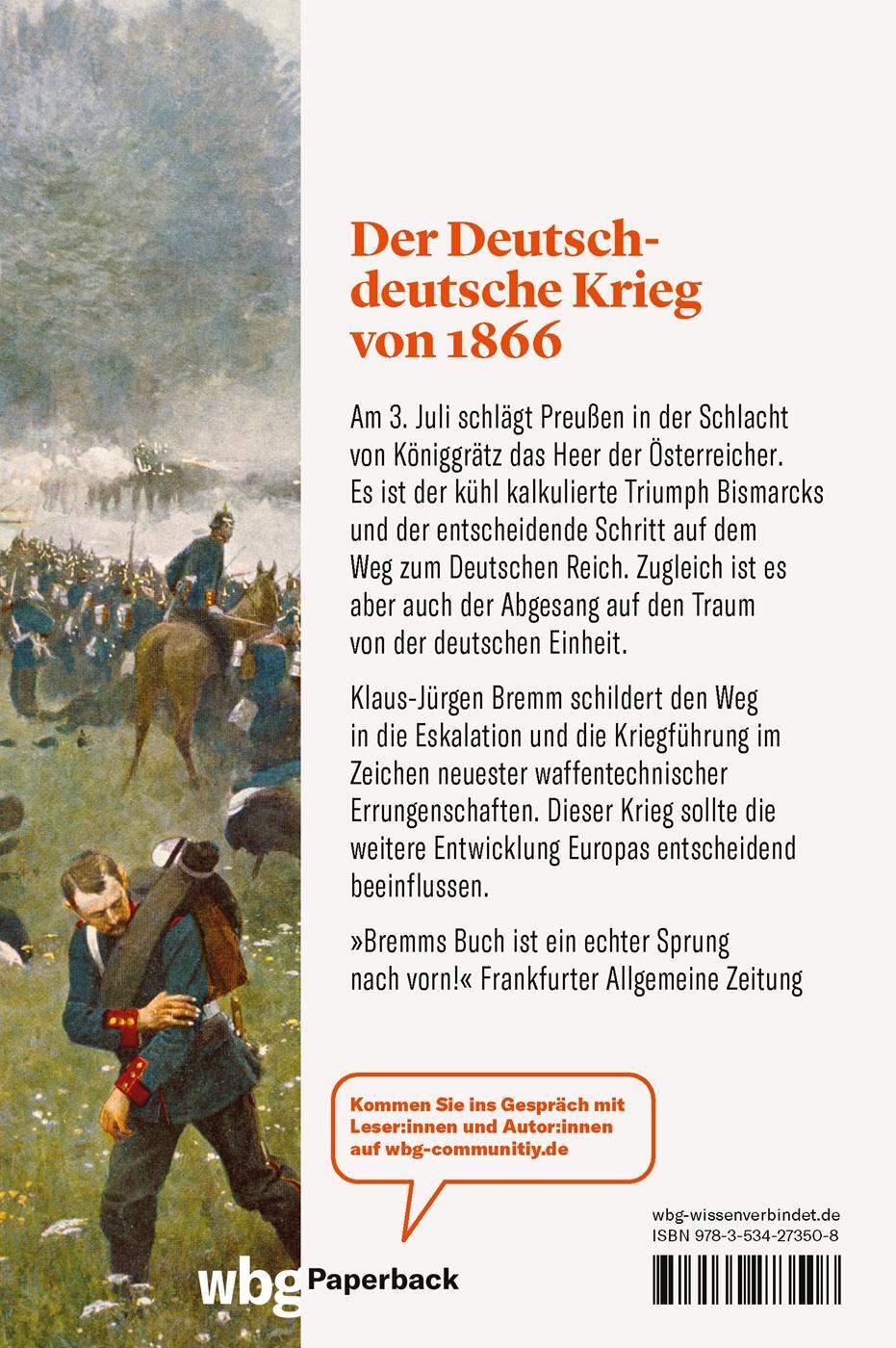 Rückseite: 9783534273508 | 1866 | Bismarcks deutscher Krieg | Klaus-Jürgen Bremm | Taschenbuch