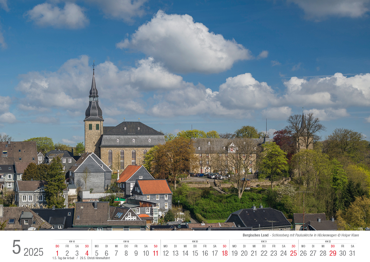 Bild: 9783965352209 | Bergisches Land 2025 Bildkalender A3 quer, spiralgebunden | Klaes