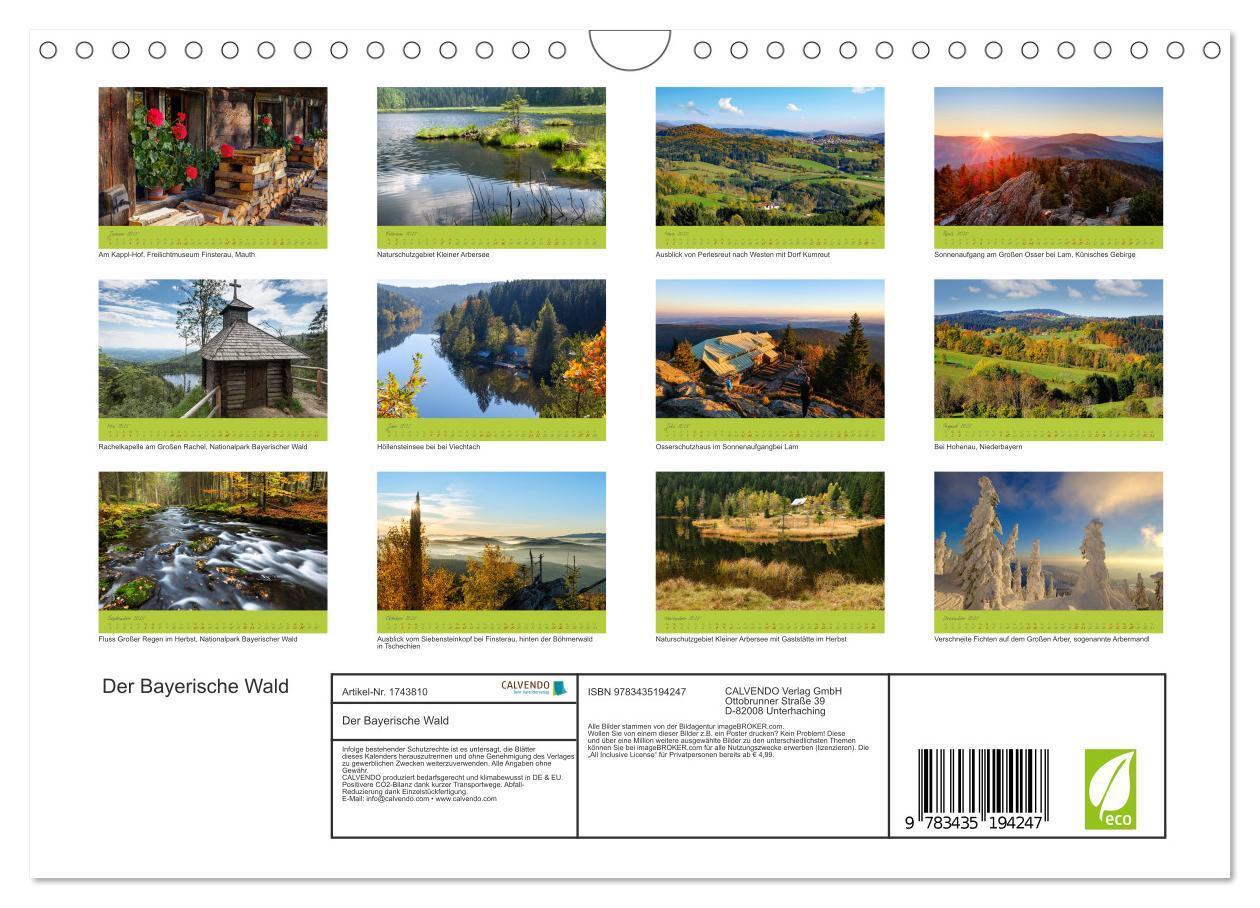 Bild: 9783435194247 | Der Bayerische Wald (Wandkalender 2025 DIN A4 quer), CALVENDO...