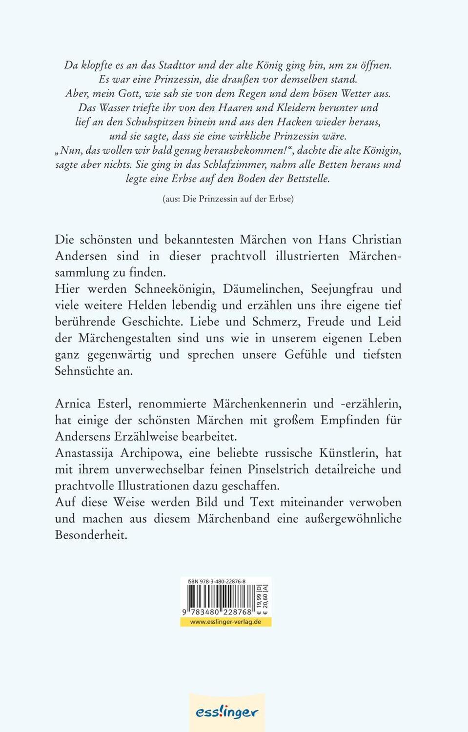 Rückseite: 9783480228768 | Die schönsten Märchen von Hans Christian Andersen | Andersen (u. a.)