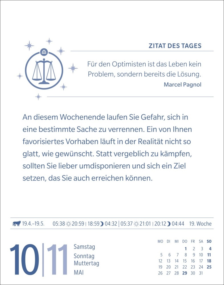 Bild: 9783840033735 | Waage Sternzeichenkalender 2025 - Tagesabreißkalender - Ihr...