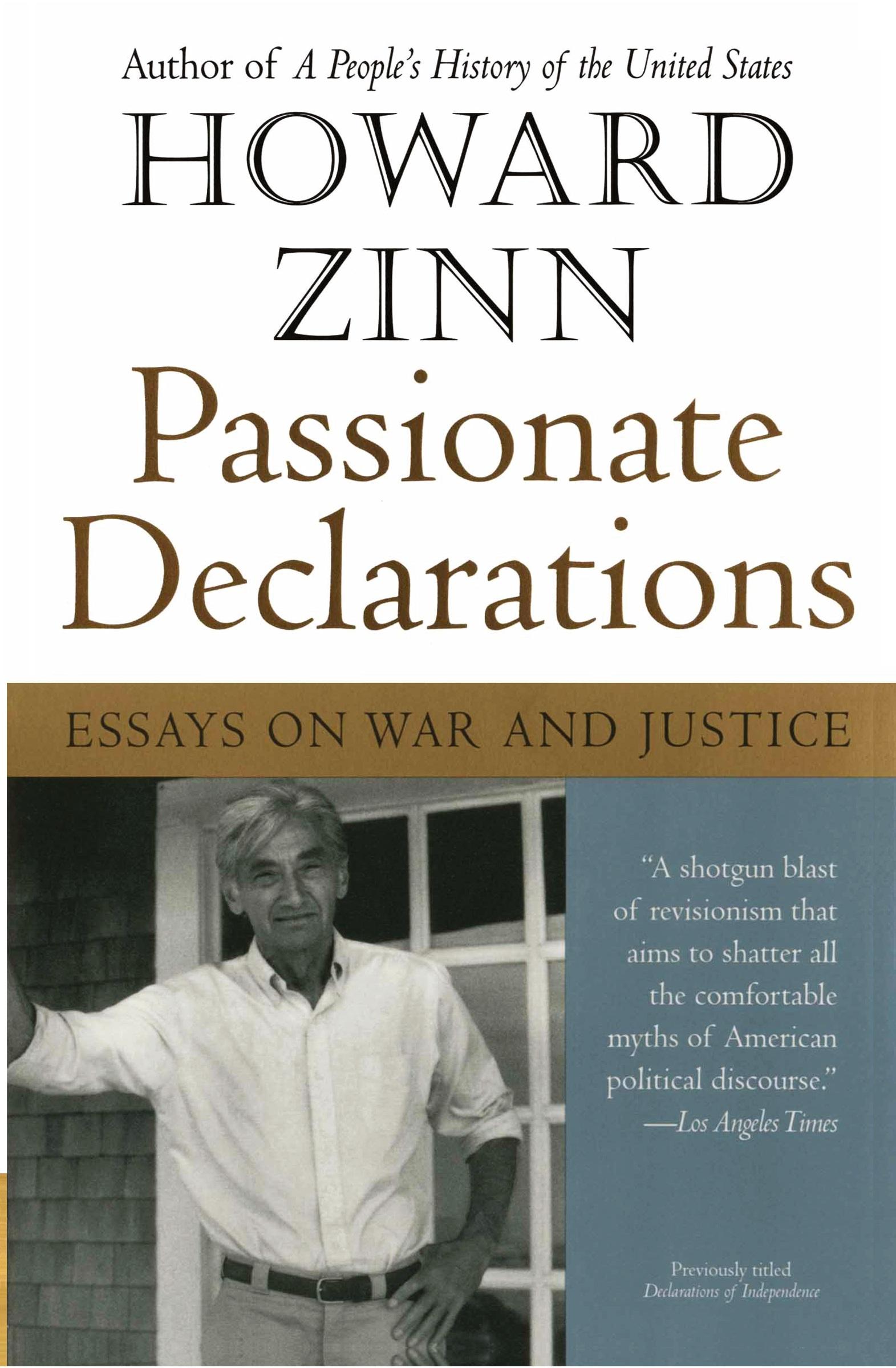 Cover: 9780060557676 | Passionate Declarations | Essays on War and Justice | Howard Zinn