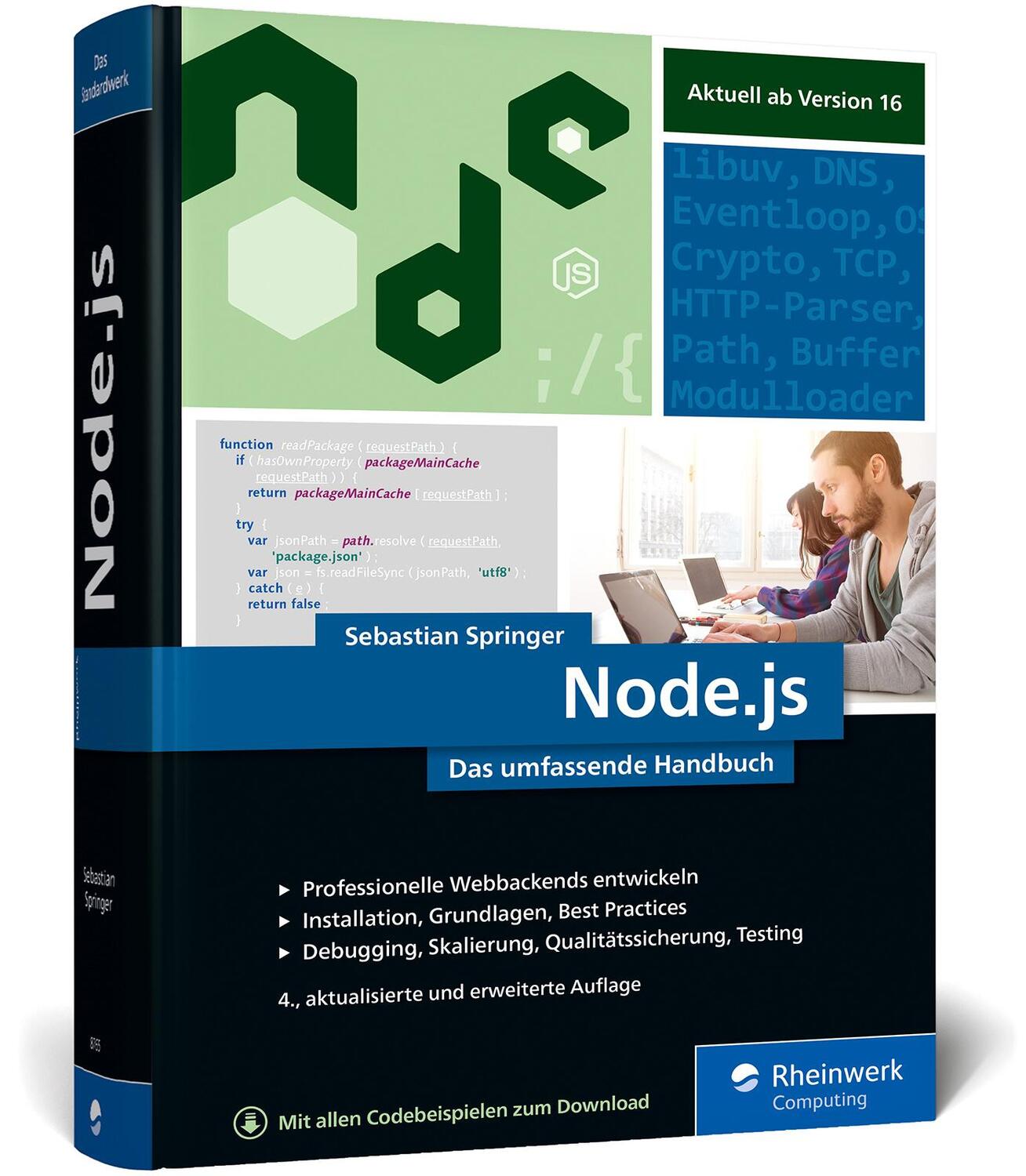 Cover: 9783836287654 | Node.js | Sebastian Springer | Buch | Rheinwerk Computing | 896 S.